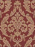 Damask Red and Gold Wallpaper G67612 by Galerie Wallpaper for sale at Wallpapers To Go