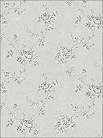 Floral Vine Light Grey Silver and White Wallpaper G67631 by Galerie Wallpaper for sale at Wallpapers To Go