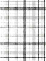 Linen Plaid Black Grey Wallpaper CK36628 by Patton Norwall Wallpaper for sale at Wallpapers To Go
