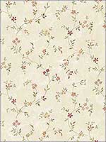 Seed Trail Cream Green Red Wallpaper KE29907 by Patton Norwall Wallpaper for sale at Wallpapers To Go