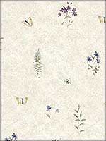 Summer Botanical Blue Purple Bone Wallpaper SP21157 by Patton Norwall Wallpaper for sale at Wallpapers To Go