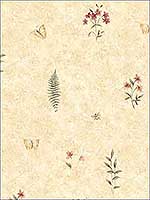 Summer Botanical Ochre Warm Red Wallpaper SP21158 by Patton Norwall Wallpaper for sale at Wallpapers To Go