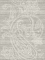Paisley Striped Lace Filigree Gray and White Wallpaper 1620410 by Seabrook Wallpaper for sale at Wallpapers To Go