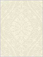 Ogee Scroll Damask White Wallpaper 1620900 by Seabrook Wallpaper for sale at Wallpapers To Go