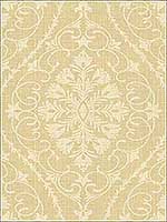 Ogee Scroll Damask Tan and Off White Wallpaper 1620905 by Seabrook Wallpaper for sale at Wallpapers To Go