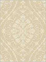 Ogee Scroll Damask Neutrals and White Wallpaper 1620910 by Seabrook Wallpaper for sale at Wallpapers To Go