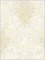 Damask Off White Tan Raised Ink Wallpaper 1730505 by Seabrook Wallpaper for sale at Wallpapers To Go