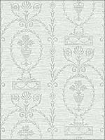 Damask Blue Metallic Silver Raised Ink Wallpaper 1730602 by Seabrook Wallpaper for sale at Wallpapers To Go