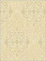 Damask Tan Off White Raised Ink Wallpaper 1731305 by Seabrook Wallpaper for sale at Wallpapers To Go