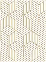 Stripped Hexagon White Gold Peel And Stick Wallpaper RMK10704WP by York Wallpaper for sale at Wallpapers To Go
