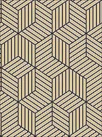 Striped Hexagon Gold Black Peel And Stick Wallpaper RMK10707WP by York Wallpaper for sale at Wallpapers To Go