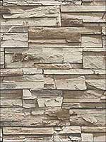 Brown Stacked Stone Peel and Stick Wallpaper RMK9025WP by York Wallpaper for sale at Wallpapers To Go