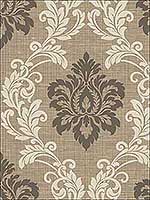 Adela Light Brown Twill Damask Wallpaper 2765BW40101 by Kenneth James Wallpaper for sale at Wallpapers To Go