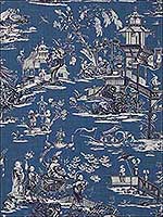 Cheng Toile Navy Wallpaper T75465 by Thibaut Wallpaper for sale at Wallpapers To Go