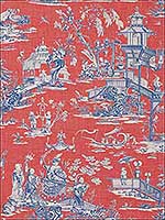 Cheng Toile Red and Blue Wallpaper T75466 by Thibaut Wallpaper for sale at Wallpapers To Go