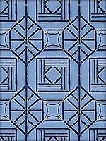 Shoji Panel Blue and Navy Wallpaper T75522 by Thibaut Wallpaper for sale at Wallpapers To Go