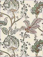 Kalamkari Vine Red and Gold Wallpaper AT78741 by Anna French Wallpaper for sale at Wallpapers To Go