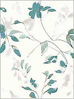 Linden Flower Teal Wallpaper SO2440 by Candice Olson Wallpaper for sale at Wallpapers To Go