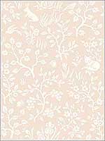 Fox and Hare Pink Wallpaper MK1110 by Magnolia Home Wallpaper for sale at Wallpapers To Go