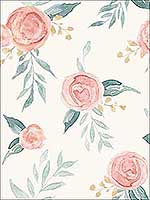 Watercolor Roses Red Wallpaper MK1126 by Magnolia Home Wallpaper for sale at Wallpapers To Go