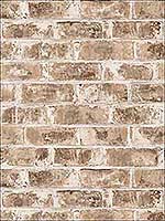 Jomax Neutral Warehouse Brick Wallpaper UW24762 by Brewster Wallpaper for sale at Wallpapers To Go