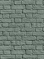 Cologne Green Painted Brick Wallpaper UW24765 by Brewster Wallpaper for sale at Wallpapers To Go