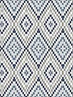 Ganado Navy Geometric Ikat Wallpaper 311812713 by Chesapeake Wallpaper for sale at Wallpapers To Go