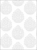 Totem Light Grey Pinecone Wallpaper 311825091 by Chesapeake Wallpaper for sale at Wallpapers To Go