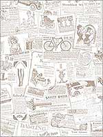 Newspaper Beige Wallpaper FH37500 by Patton Norwall Wallpaper for sale at Wallpapers To Go