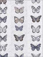 Jewel Butterflies Stripe Blue Wallpaper G67991 by Patton Norwall Wallpaper for sale at Wallpapers To Go