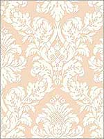 Damask Blush Rose Gold Glitter Wallpaper UK10456 by Seabrook Wallpaper for sale at Wallpapers To Go