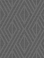 Geo Diamond Charcoal Metallic Wallpaper UK30508 by Seabrook Wallpaper for sale at Wallpapers To Go
