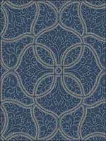 Geometric Leaf Scroll Metallic Wallpaper 2010702 by Seabrook Wallpaper for sale at Wallpapers To Go