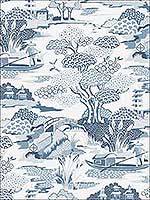 Joy De Vie Blue Toile Wallpaper 290187507 by A Street Prints Wallpaper for sale at Wallpapers To Go