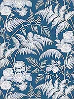 Rose White Ice Blue Denim Wallpaper 11510031 by Cole and Son Wallpaper for sale at Wallpapers To Go
