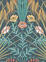 Bluebell Teal Gold Petrol Wallpaper 1153010 by Cole and Son Wallpaper for sale at Wallpapers To Go