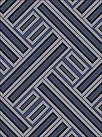 Rectangles Navy Blue Black Metallic Silver Wallpaper GX37602 by Patton Norwall Wallpaper for sale at Wallpapers To Go