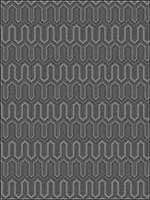 Zig Zag Black Ebony Metallic Silver Wallpaper GX37614 by Patton Norwall Wallpaper for sale at Wallpapers To Go