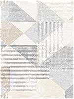 Silk Screen Geometric Grey Beige Wallpaper GX37655 by Patton Norwall Wallpaper for sale at Wallpapers To Go