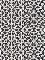 Black White Scroll Gate Wallpaper RMK11204RL by York Wallpaper for sale at Wallpapers To Go
