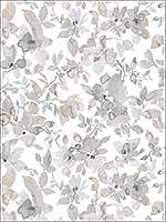 Neutral Watercolor Floral Wallpaper RMK11235WP by York Wallpaper for sale at Wallpapers To Go