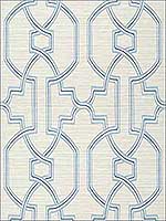 Promenade Cream and Blue Wallpaper T277 by Thibaut Wallpaper for sale at Wallpapers To Go