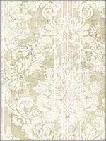Imperial Damask White Beige Wallpaper RM60309 by Casa Mia Wallpaper for sale at Wallpapers To Go