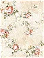 English Flower Soft Beige Wallpaper RM60506 by Casa Mia Wallpaper for sale at Wallpapers To Go