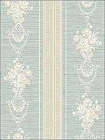 Antique Stripes Soft Blue Grey Wallpaper RM61412 by Casa Mia Wallpaper for sale at Wallpapers To Go