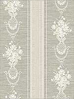 Antique Stripes Grey Soft Grey Wallpaper RM61418 by Casa Mia Wallpaper for sale at Wallpapers To Go