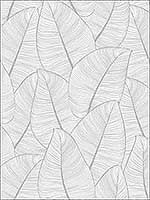 Metal Leaf White Silver Wallpaper RM91608 by Casa Mia Wallpaper for sale at Wallpapers To Go