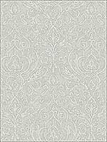 Neoclassic Scroll Soft Green Wallpaper RM50303 by Casa Mia Wallpaper for sale at Wallpapers To Go