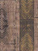 Tribal Stripes Gold Black Dark Brown Wallpaper RM40106 by Casa Mia Wallpaper for sale at Wallpapers To Go