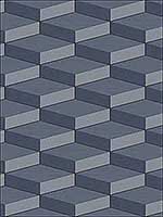 3D Geometric Cube Blue Dark Blue Grey Wallpaper RM40602 by Casa Mia Wallpaper for sale at Wallpapers To Go
